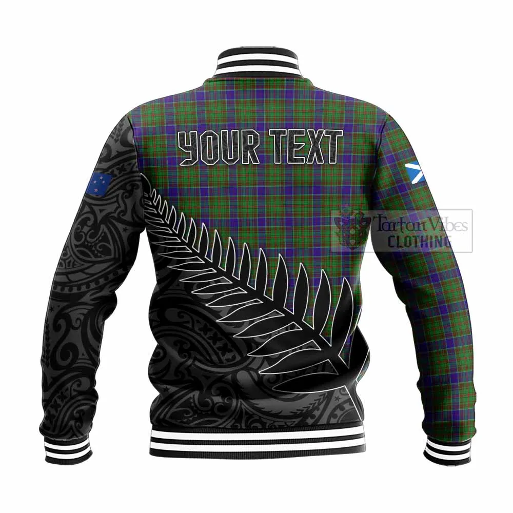 Adam Crest Tartan Baseball Jacket with New Zealand Silver Fern Half Style