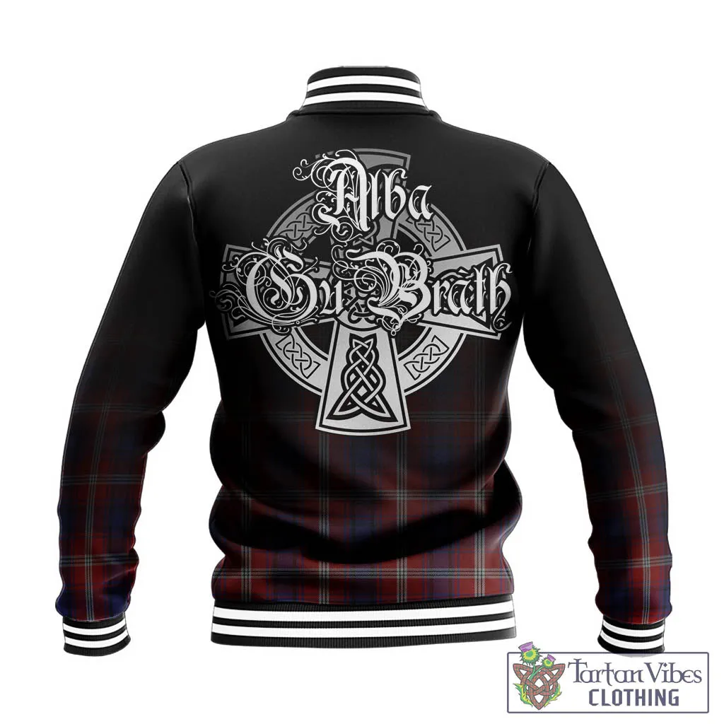Ainslie Tartan Baseball Jacket Featuring Alba Gu Brath Family Crest Celtic Inspired