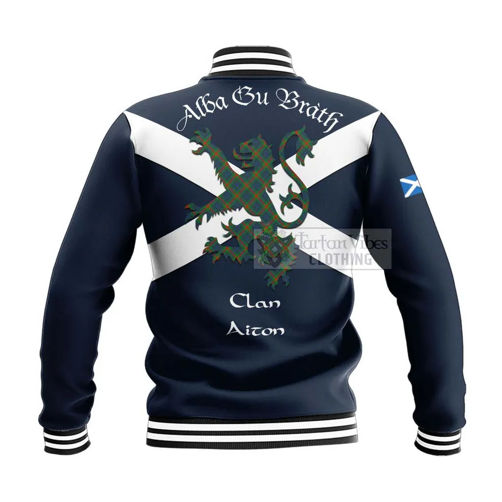 Aiton Tartan Lion Rampant Baseball Jacket  Proudly Display Your Heritage with Alba Gu Brath and Clan Name