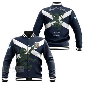 Aiton Tartan Lion Rampant Baseball Jacket  Proudly Display Your Heritage with Alba Gu Brath and Clan Name