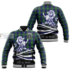 Alexander Tartan Baseball Jacket with Alba Gu Brath Regal Lion Emblem