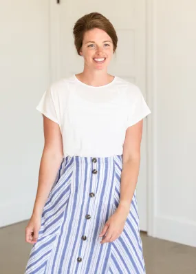 Basic Ivory Butterfly Sleeve Tee - FINAL SALE