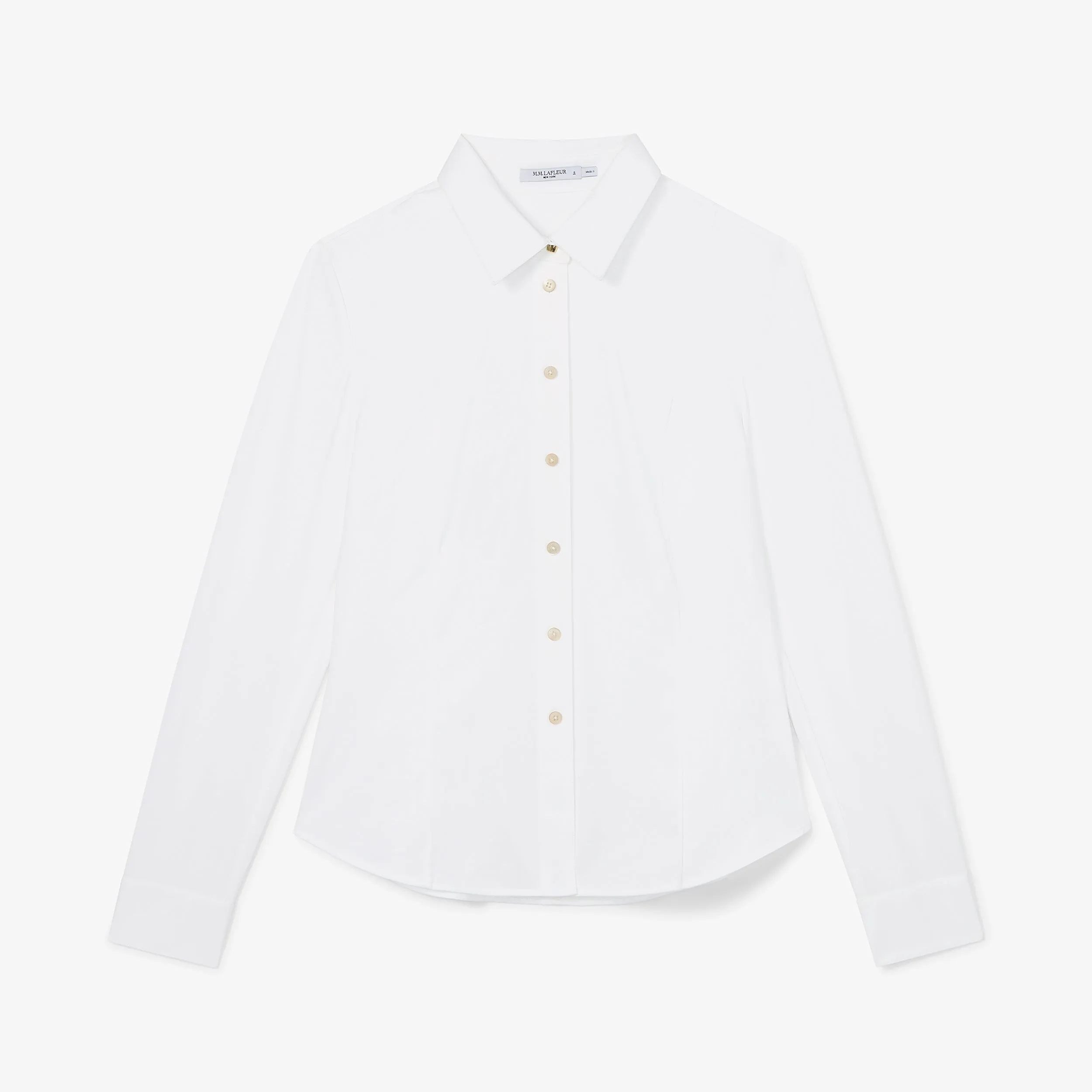 Clemens Flex Shirt - Knit Poplin :: White