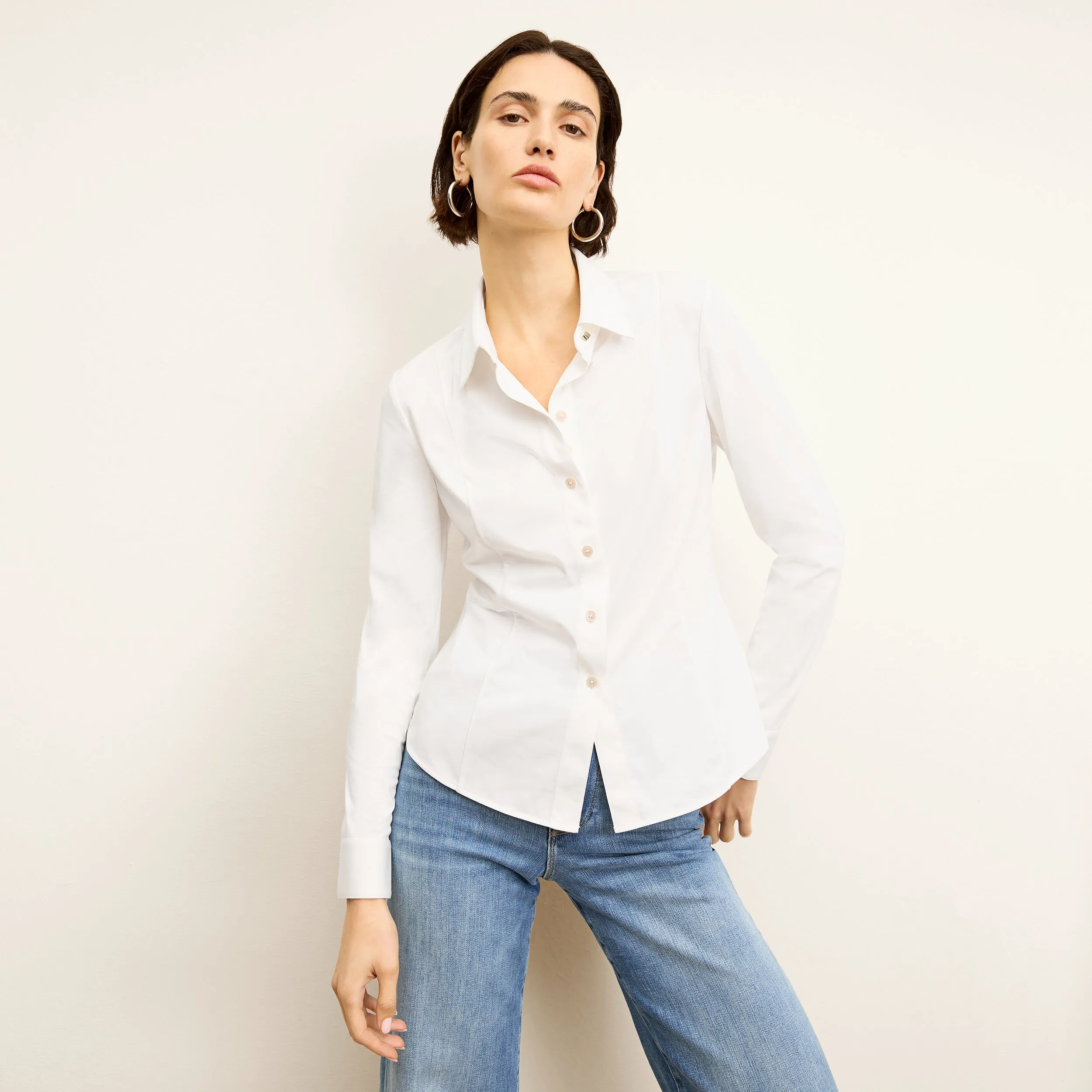 Clemens Flex Shirt - Knit Poplin :: White