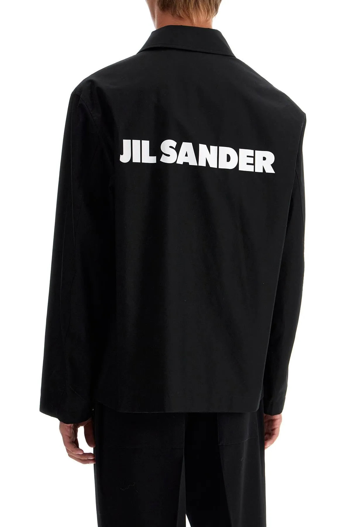 cotton logo overshirt with
