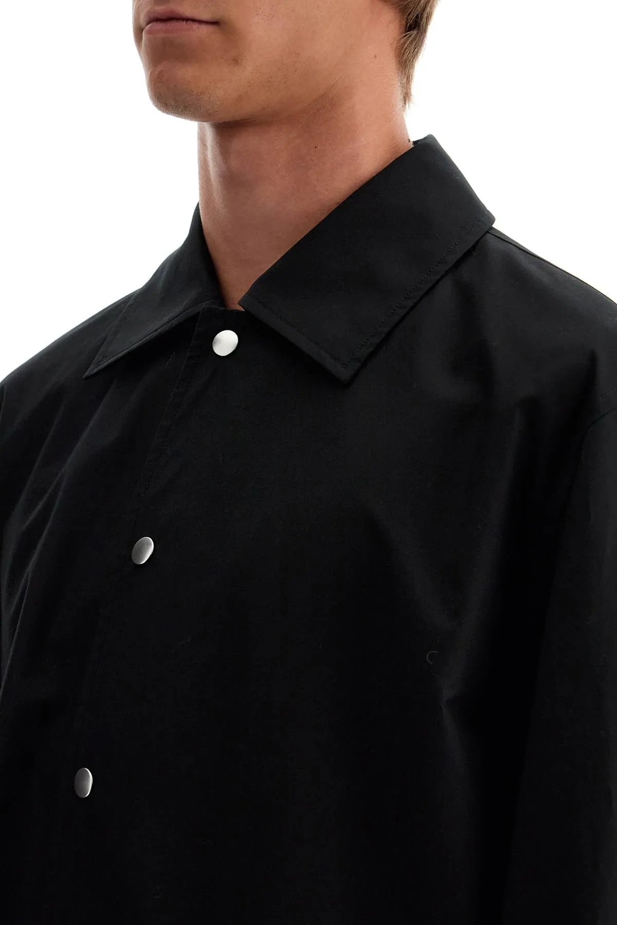 cotton logo overshirt with