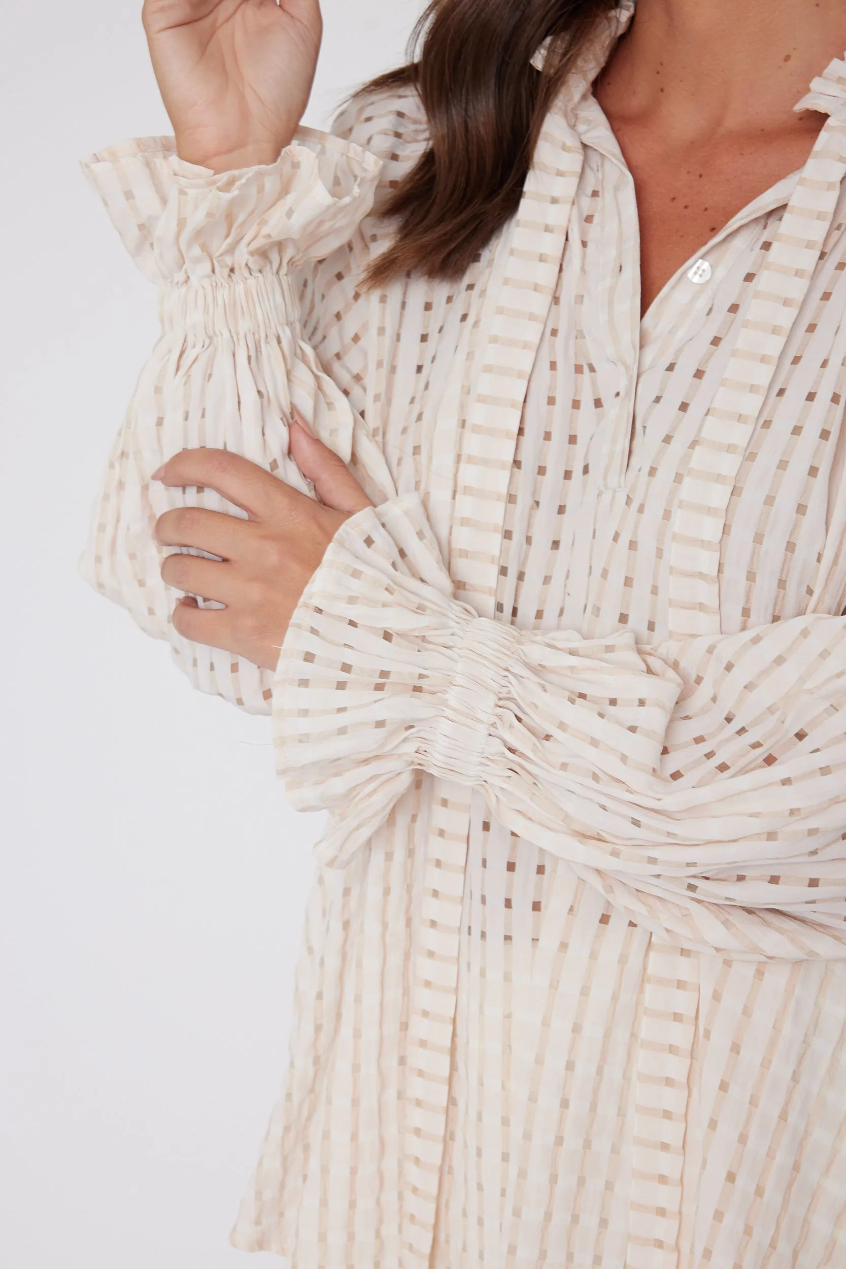 DANILL Blouse Chequer Beige