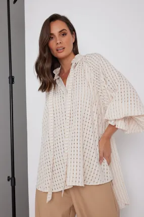DANILL Blouse Chequer Beige