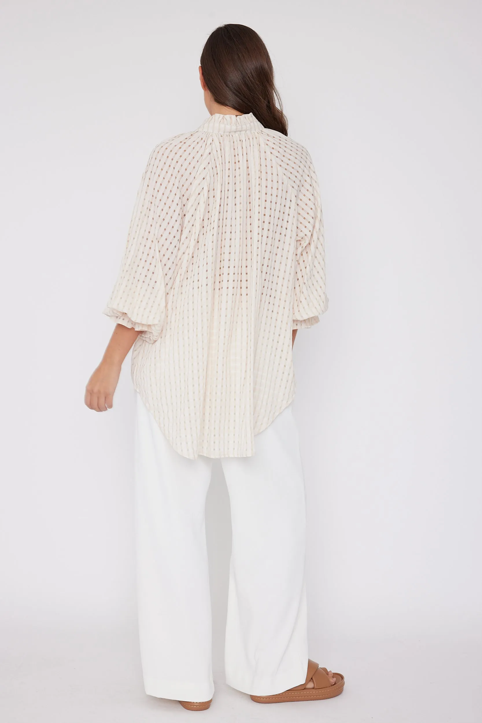 DANILL Blouse Chequer Beige