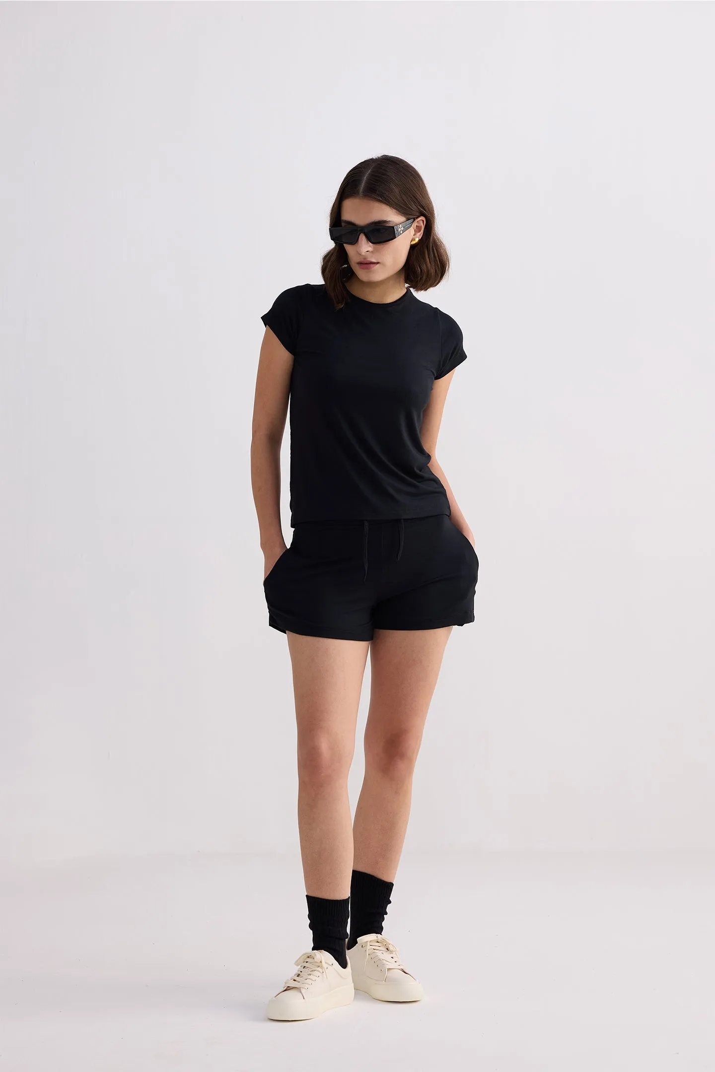 Essential Knit Shorts in Black