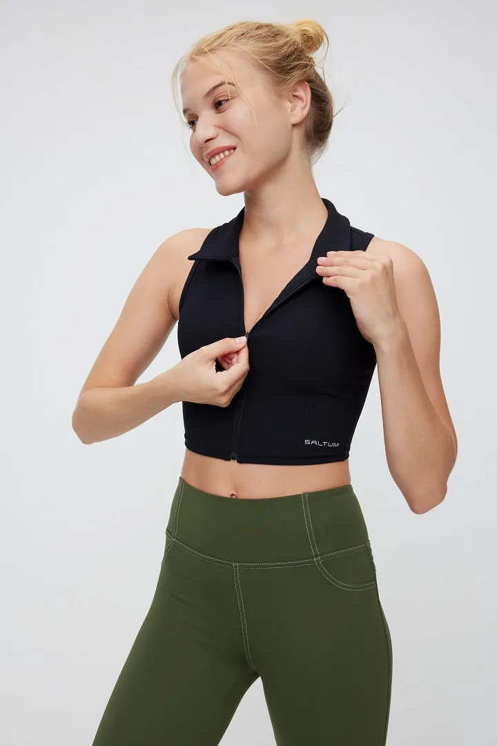 FlexEase™ Collared Crop Top