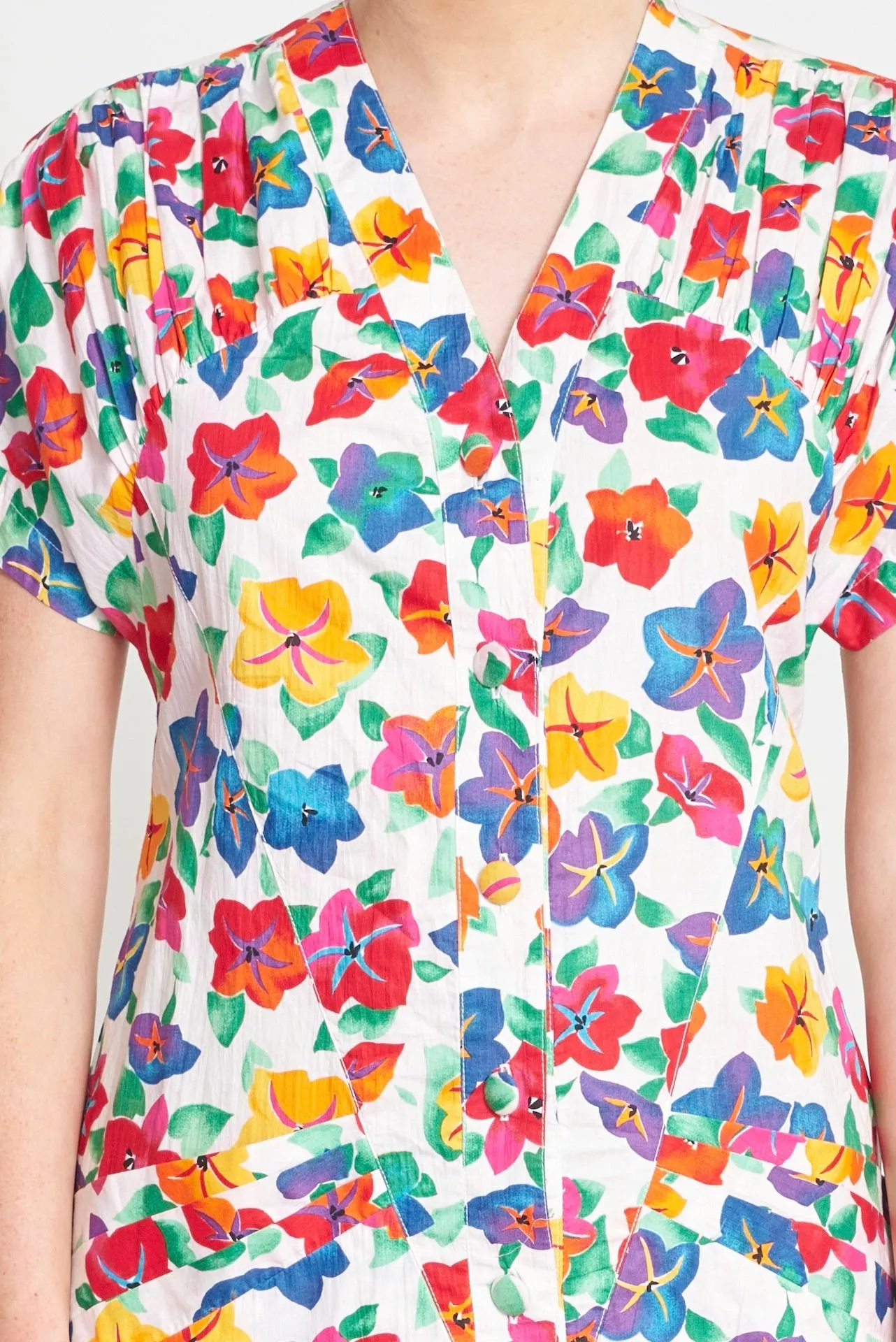 Floral 1990's Cotton dress - Vintage
