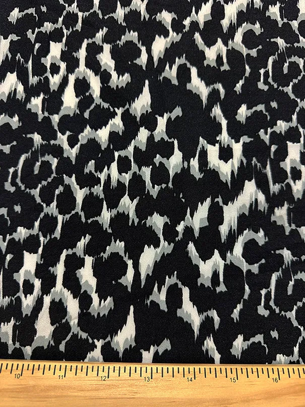 Gray Multi Print Poly Georgette Fabric