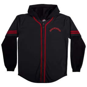 Independent Night Prowlers L/S Hooded Baseball Jersey Top Black