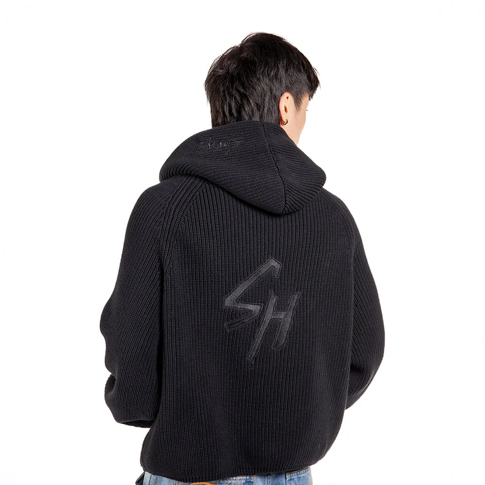 Knit Cropped Hoodie
