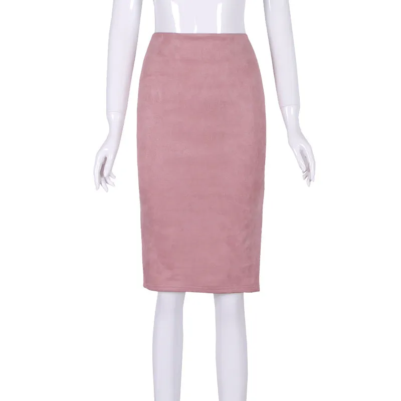 Korean Solid Colored Splitted Skirt High Waist Hip Flattering Slim Look All-Matching Skirt