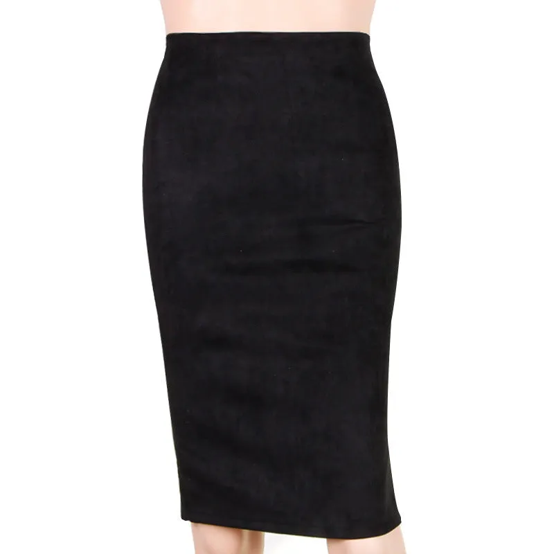 Korean Solid Colored Splitted Skirt High Waist Hip Flattering Slim Look All-Matching Skirt
