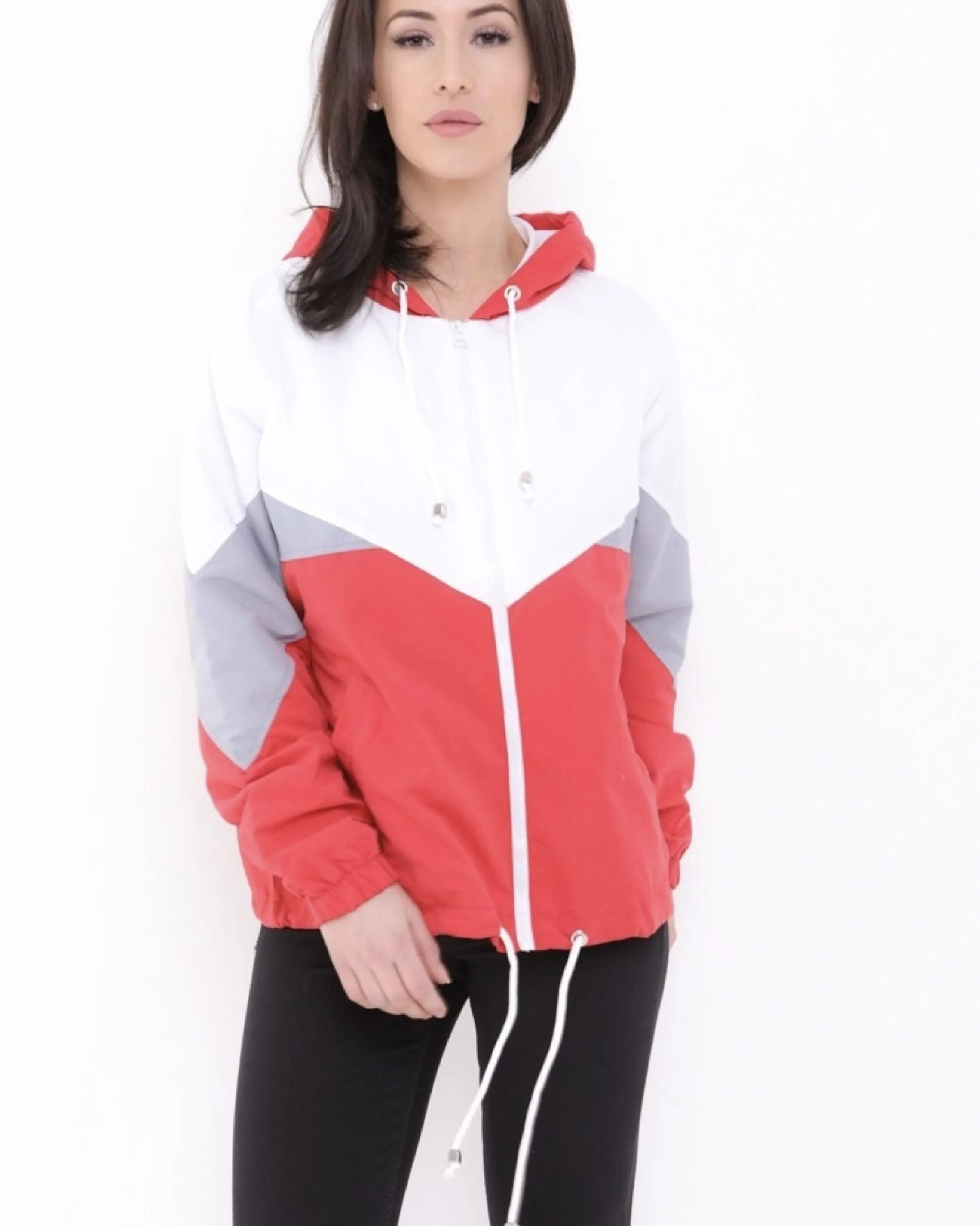 Leilani Colour Block Festival Jacket In Red