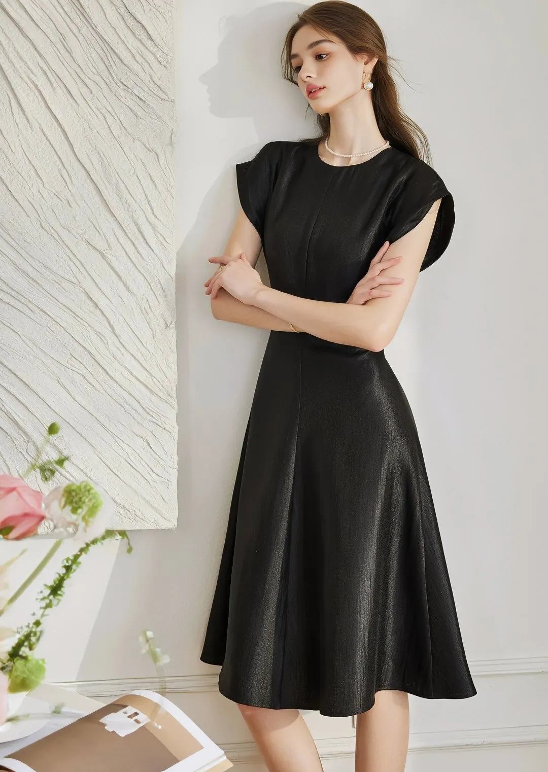 LUSTROUS MIDI DRESS