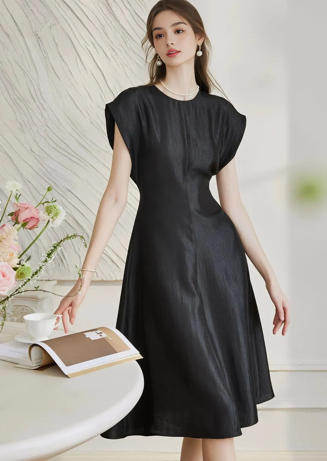 LUSTROUS MIDI DRESS