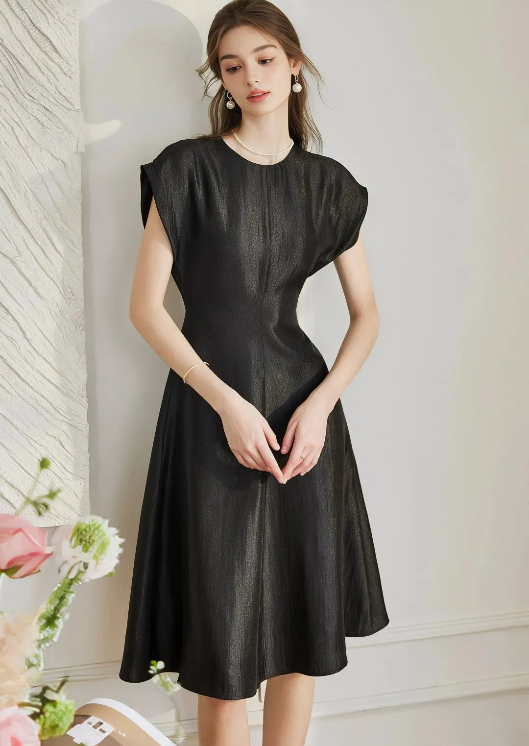 LUSTROUS MIDI DRESS