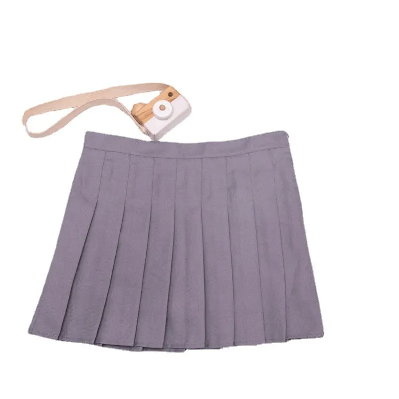 Pleated Women Summer Skirt High Waist Slim Look Chequered A-Line Skirt