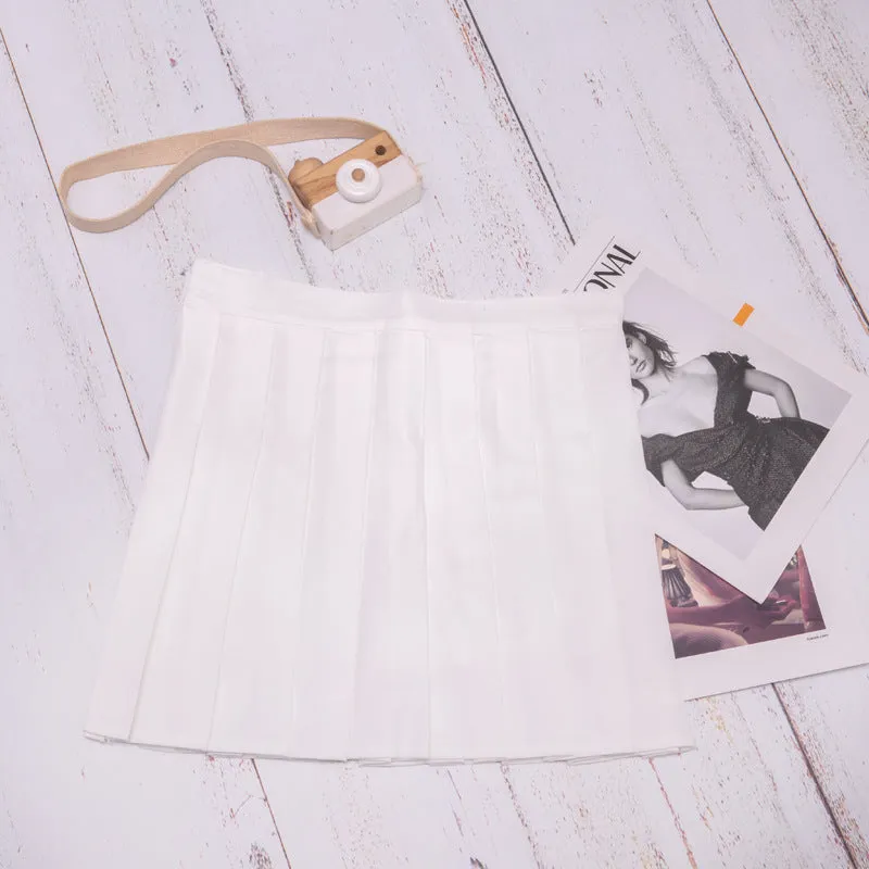 Pleated Women Summer Skirt High Waist Slim Look Chequered A-Line Skirt