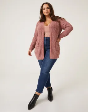 Plus Size Open Chenille Cardigan