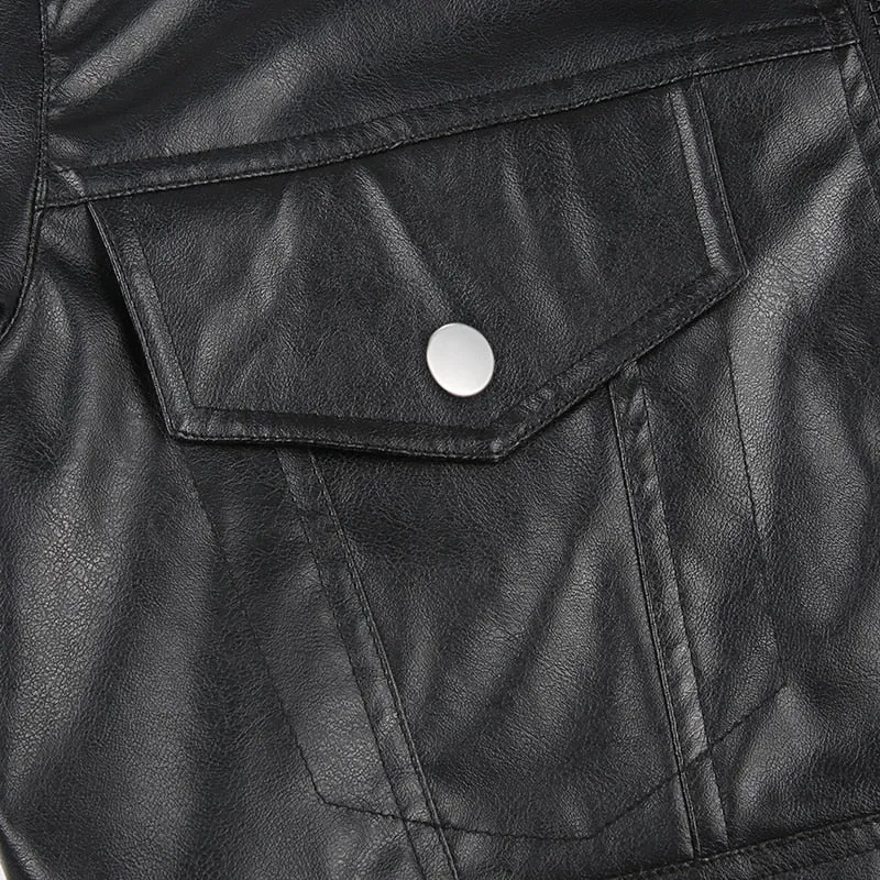 PU Leather Moto&Biker Style Racing Jackets