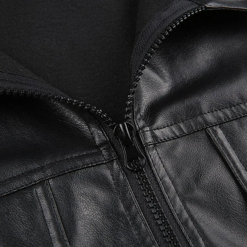 PU Leather Moto&Biker Style Racing Jackets