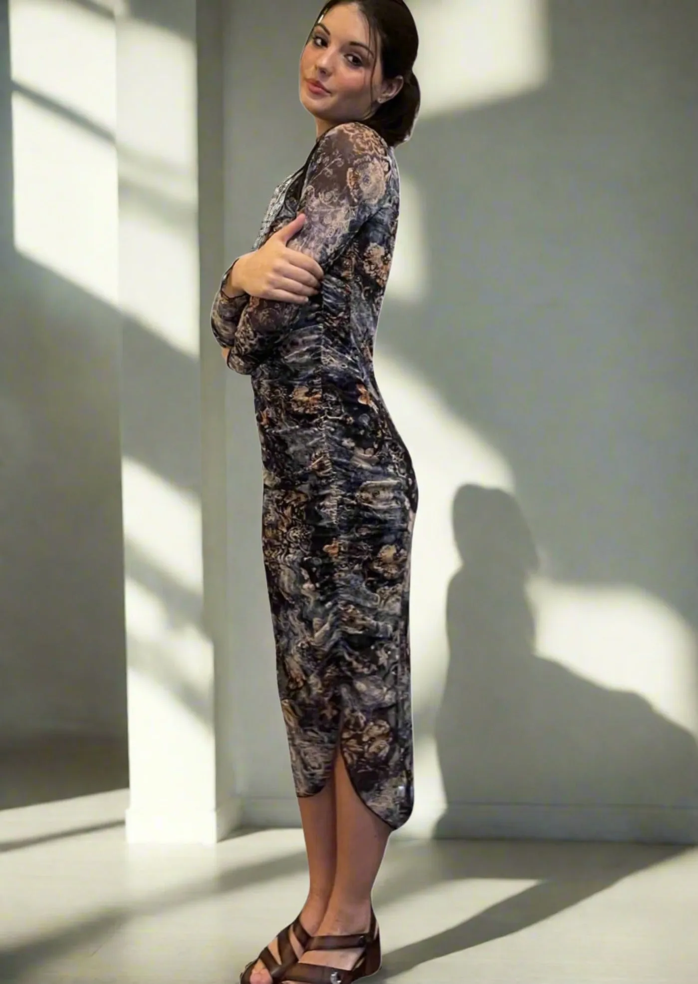 Sunset Mesh Midi Dress Made in USA