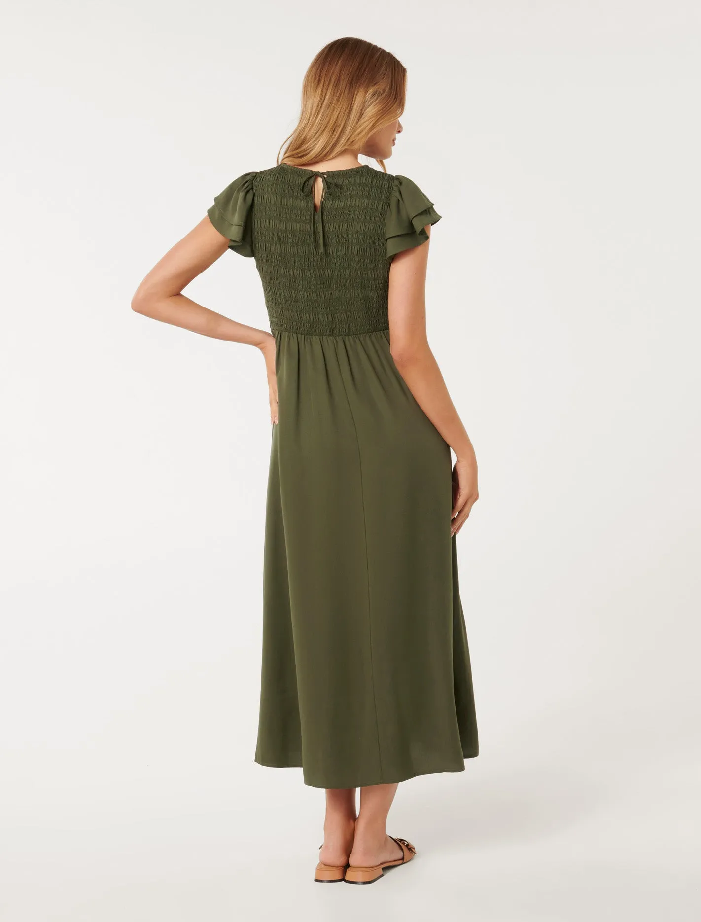 Tallulah Shirred Midi Dress