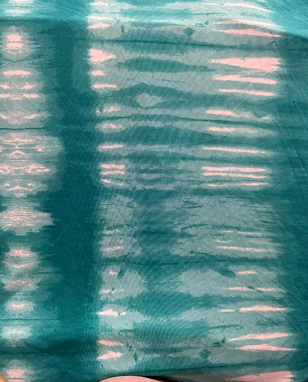 Teal Tie Dye Print ITY Jersey Knit Fabric