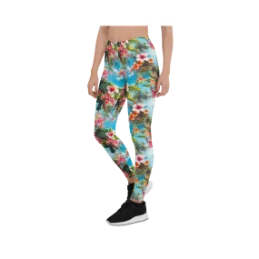 Tropical Beach Flower Leggings