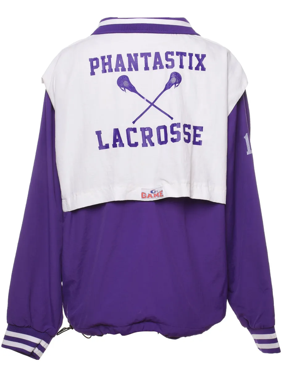 Two-Tone Lacrosse Purple & White Nylon Jacket - M